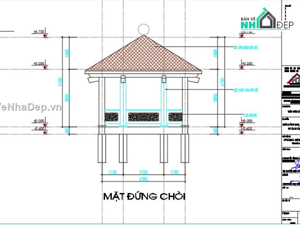 chòi bát giác,cad chòi bát giác,file cad chòi bát giác,chòi bát giác file cad
