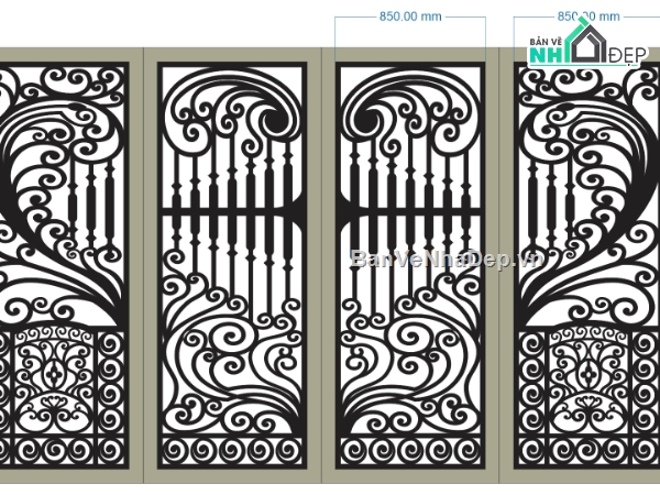 cổng 4 cánh cnc,file cnc cổng 4 cánh,mẫu cnc cổng 4 cánh