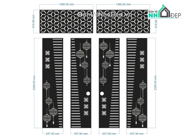 CNC cổng 4 cánh,cổng đẹp 4 cánh,file mẫu cổng 4 cánh