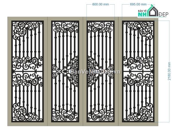 cổng 4 cánh cnc,file cnc cổng 4 cánh,mẫu cnc cổng 4 cánh