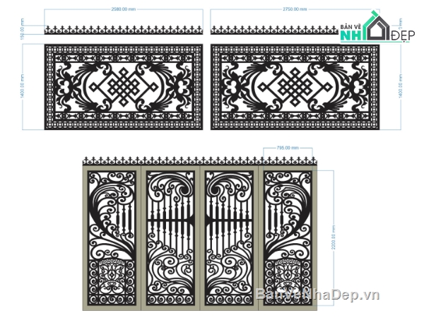 hàng rào đẹp,cổng 4 cánh và hàng rào,mẫu cổng và hàng rào