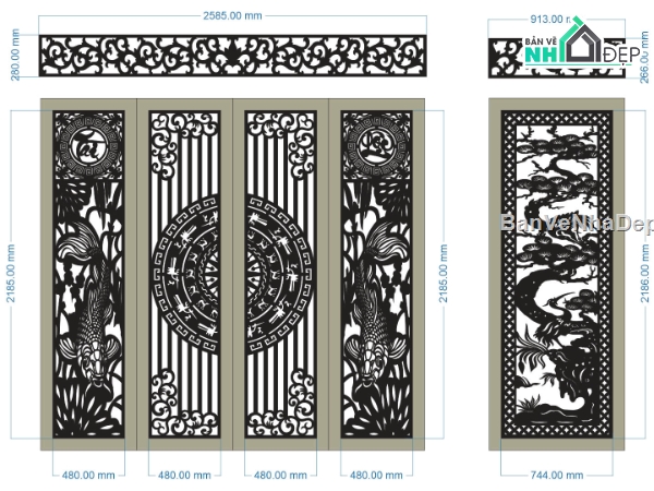 CNC cá chép tài lộc,file cnc cổng cá chép tài lộc,mẫu cổng cá chép tài lộc