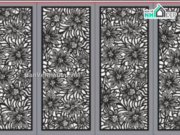 thiết kế cổng CNC,CNC cổng 4 cánh,cổng hoa 4 cánh