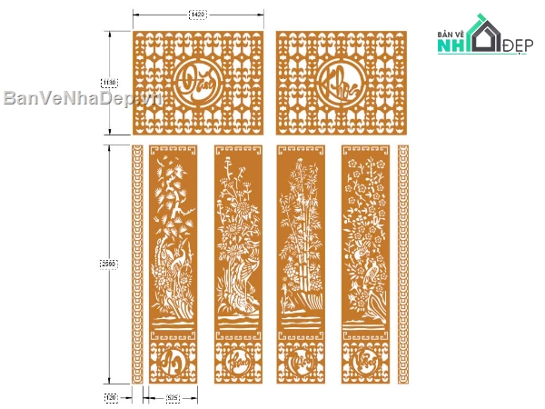 cổng tứ quý,CNC cổng tứ quý,cổng tứ quý an khang,an khang thịnh vượng