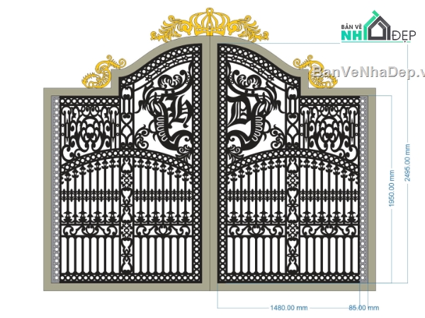 cổng 2 cánh cnc,file cnc cổng 2 cánh,mẫu cnc cổng 2 cánh