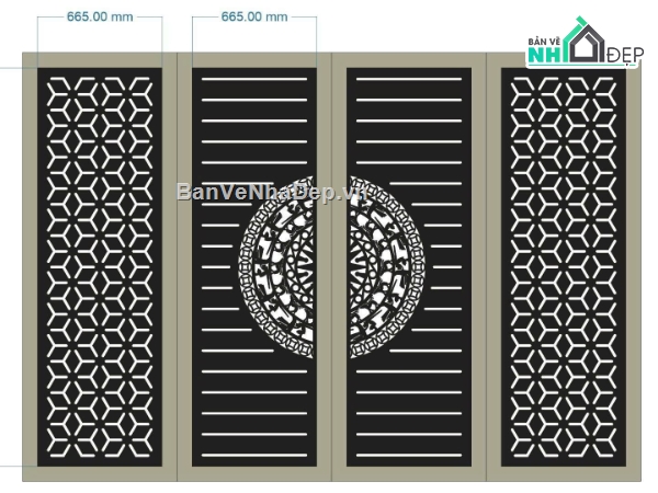 cổng 4 cánh cnc,file cnc cổng 4 cánh,mẫu cổng 4 cánh