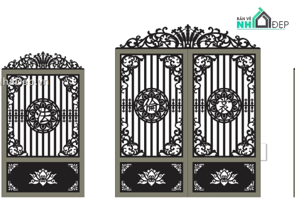 cổng 2 cánh,cổng chùa 2 cánh,file cnc cổng chùa 2 cánh