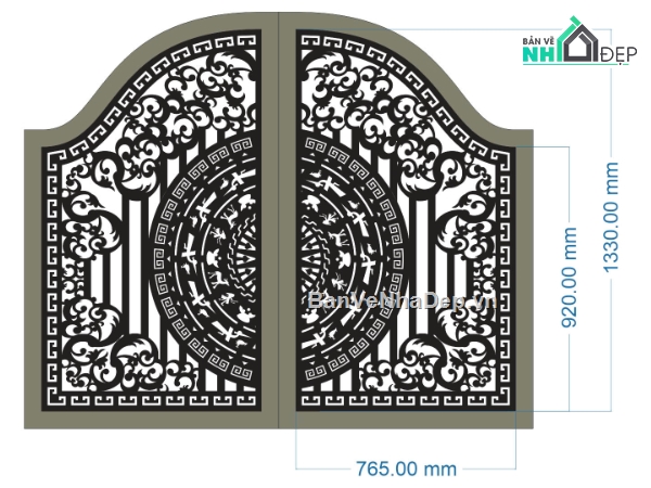 mẫu cổng CNC 2 cánh,file cnc cổng 2 cánh,mẫu cổng 2 cánh