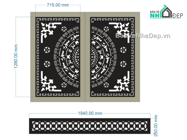 trống đồng,mẫu cổng CNC 2 cánh,file cổng 2 cánh