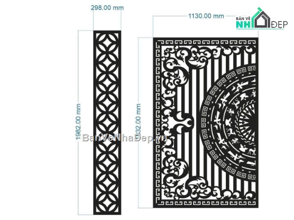 cổng 2 cánh cnc,file cnc cổng 2 cánh,mẫu cổng 2 cánh