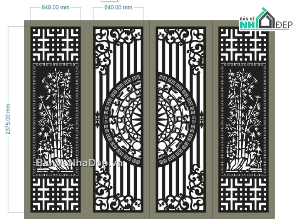 CNC cổng 4 cánh,CNC mẫu cổng 4 cánh,mẫu cổng 4 cánh