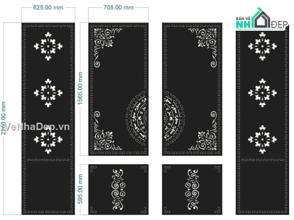cổng 4 cánh,file cnc cổng 4 cánh,mẫu cnc cổng 4 cánh