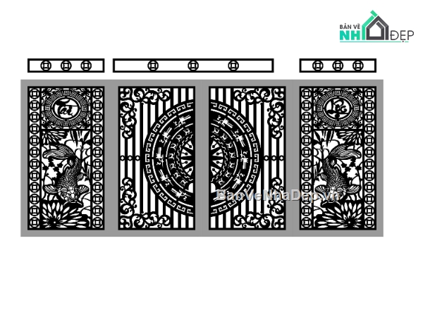 cổng cá chép tài lộc cnc,file cnc cổng cá chép tài lộc,mẫu cnc cổng cá chép tài lộc