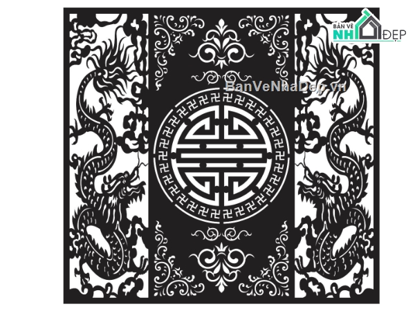 vách ngăn,thiết kế vách ngăn,vách ngăn rồng cnc