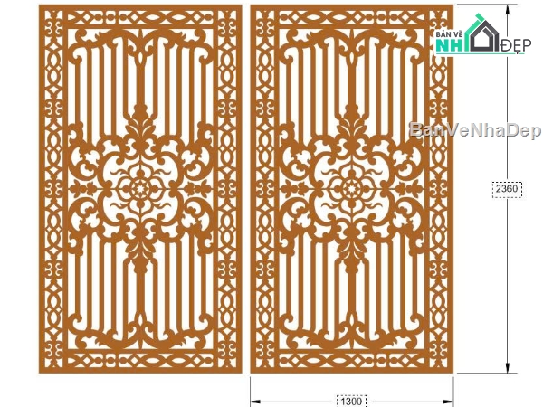 Cổng cnc file dxf,Cổng 2 cánh,mẫu cổng sắt