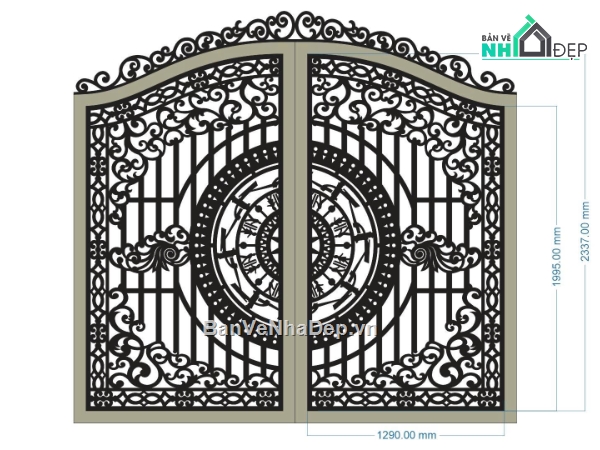 Cổng 2 cánh,Cổng cnc mới nhất,Cổng CNC 2 cánh mới nhất