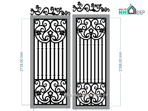 cánh cổng đẹp,cổng đẹp cnc,cn cổng 2 cánh