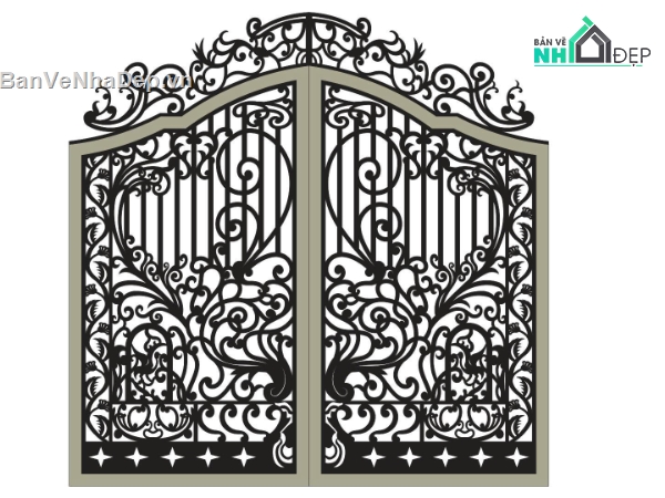 Cổng 2 cánh,file dxf cổng 2 cánh,cổng 2 cánh dxf
