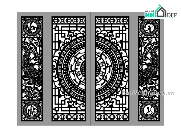 cổng đẹp 4 cánh,cổng đẹp cnc,cổng cnc đẹp