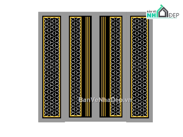 Cổng 4 cánh,cổng 4 cánh file dxf,file dxf cổng 4 cánh