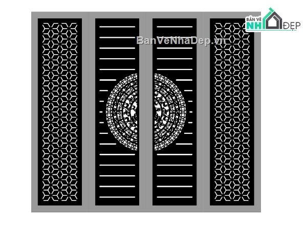 cổng 4 cánh cnc,cổng trống đồng cnc,cổng trống đồng