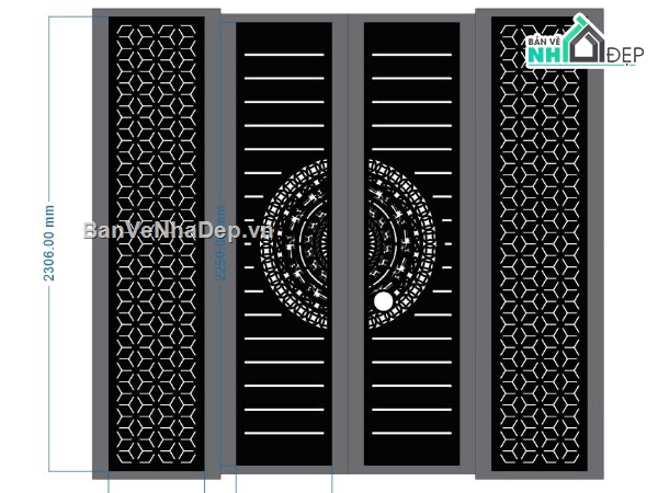 cánh cổng đẹp,cổng cnc đẹp,cổng đẹp 4 cánh,cổng đẹp trống đồng