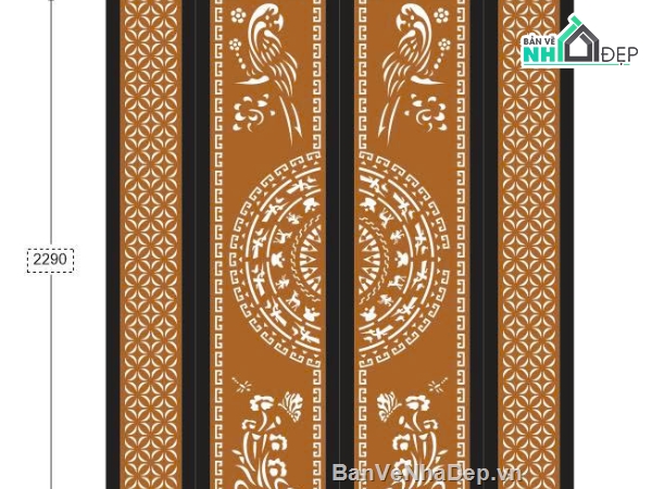 Cổng 4 cánh,ô thoáng,file cnc cổng 4 cánh
