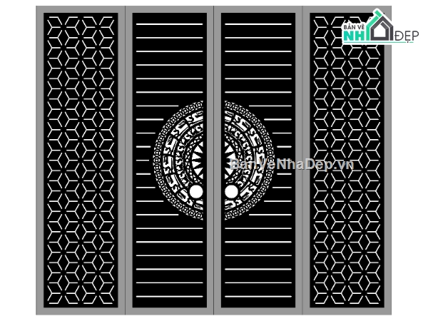 Cổng 4 cánh,Cổng 4 cánh file dxf,cnc 4 cánh