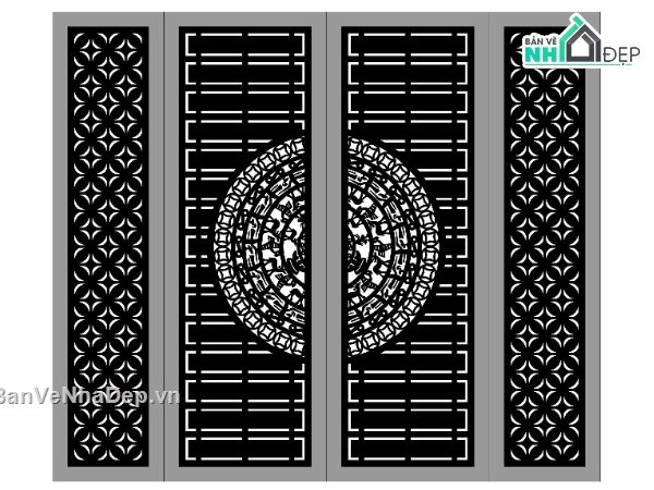 Cổng 4 cánh,Cổng 4 cánh file dxf,Cổng 4 cánh dxf đẹp,cổng 4 cánh dxf
