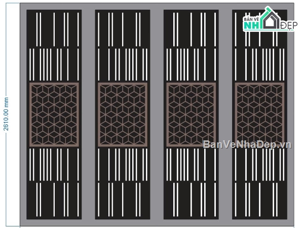 Cổng 4 cánh nan dọc cnc,file dxf cổng 4 cánh nan dọc,cổng 4 cánh cnc