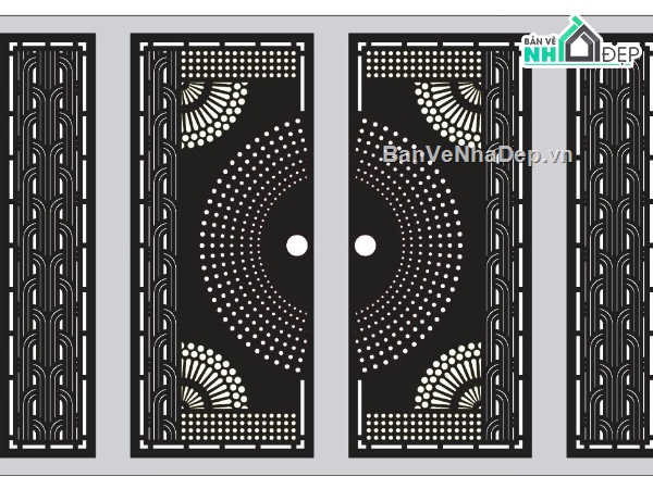 Cổng 4 cánh quạt,cổng 4 cánh quạt,cổng 4 cánh quạt file dxf