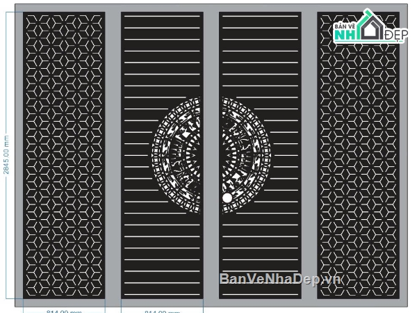 Cổng 4 cánh,cổng 4 cánh cnc,cổng 4 cánh trống đồng