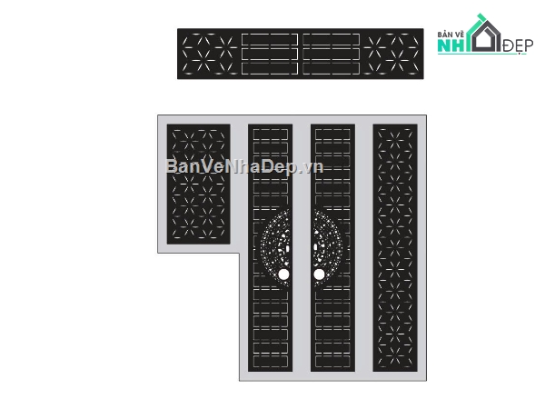 Cổng 4 cánh,Cổng 4 cánh cnc,cổng 4 cánh dxf