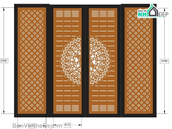 Cổng 4 cánh,4 cánh trống đồng,file cổng 4 cánh cnc