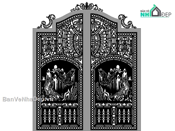 cổng 2 cánh,dxf cổng anh hùng tương ngộ,cổng anh hùng tương ngộ dxf