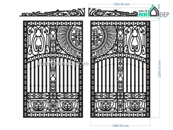 thiết kế cổng 2 cánh,file cnc cổng 2 cánh,mẫu cnc cổng 2 cánh,cổng cnc 2 cánh
