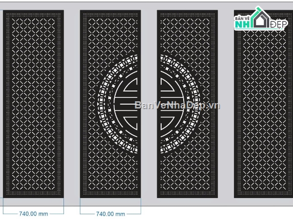 cổng CNC 4 cánh,cổng chữ Thọ CNC,file cổng CNC