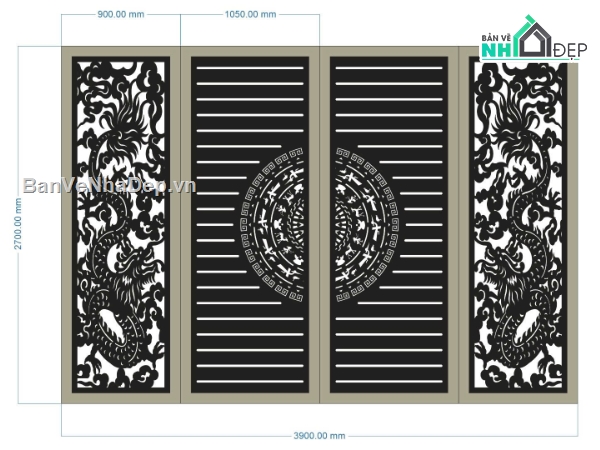 Cổng 4 cánh,cnc 4 cánh,4 cánh cnc