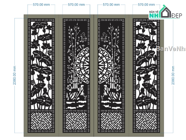 Cổng 4 cánh,Cổng sen cnc đẹp,Cổng cnc 4 cánh đẹp,cổng trúc sen cnc