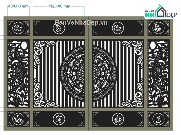 cổng phát tài phát lộc,cổng vạn sự như ý,mẫu cổng phát tài phát lộc