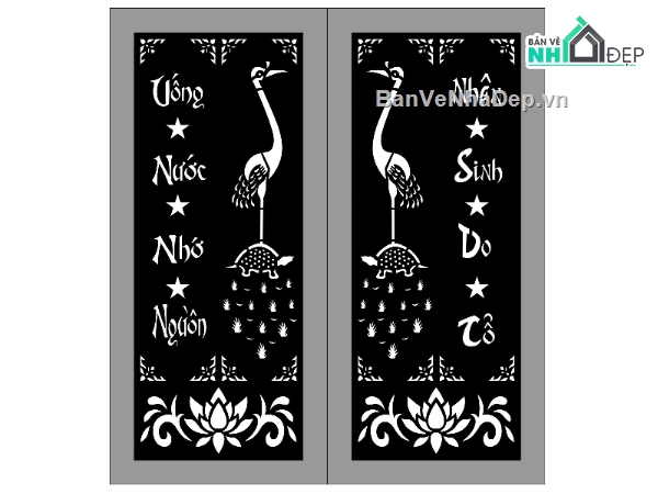 cn cổng 2 cánh,cnc cổng sen,cnc cổng sen hạc