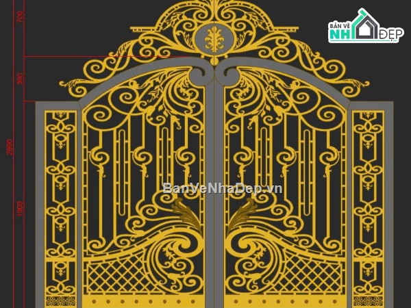 file cnc cổng 2 cánh,file cổng cnc,mẫu cửa cổng đẹp,thư viện cửa cổng cnc file dxf,mẫu cửa cổng sắt 2 cánh đẹp