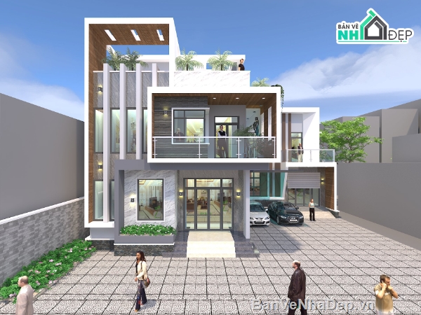 biệt thự 2 tầng,full hồ sơ thiết kế,bản vẽ thi công,biệt thự hiện đại,biệt thự,full hồ sơ thiết kế (kt+kc+me)