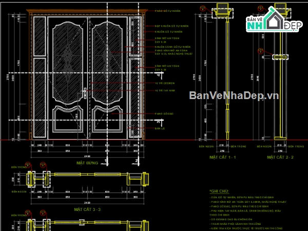 cửa gỗ,cửa nhôm kính,cửa biệt thự,chi tiết cửa gỗ