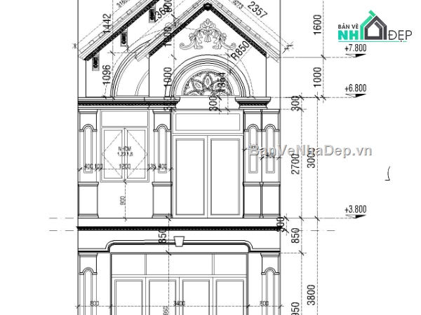 thiết kế nhà phố,nhà phố,nhà mái thái 5m,kiến trúc 2 tầng,hồ sơ thi công,nhà phố 5x20m