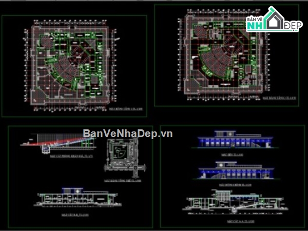 bản vẽ nhà hát,nhà hát tổng hợp,đồ án nhà hát