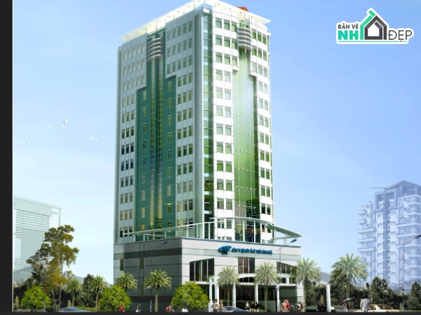 thiết kế văn phòng,đồ án thiết kế văn phòng,thiết kế tòa cao ốc văn phòng,văn phòng 16 tầng