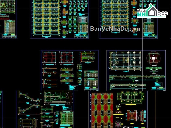 chung cư 14 tầng 1 hầm,file cad chung cư,bản vẽ chung cư 14 tầng 1 hầm
