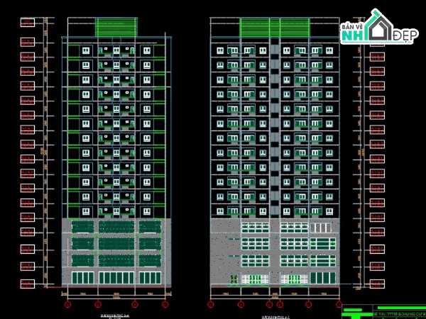thiết kế chung cư,Đồ án chung cư,chung cư 17 tầng,chung cư file cad,bản vẽ chung cư