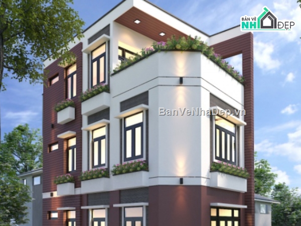 3 tầng,nhà phố 3 tầng,cad nhà phố 3 tầng